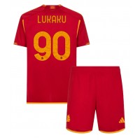 AS Roma Romelu Lukaku #90 Domáci Detský futbalový dres 2023-24 Krátky Rukáv (+ trenírky)